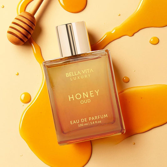 BellaVita Luxury Honey Oud Eau de Parfum (3.4 fl. oz.) | Patchouli, Vanilla, Bergamot, Floral & Spicy + Made with Clean & Vegan Essentials Oils + Cruelty Free | Long-Lasting Unisex Fragrance