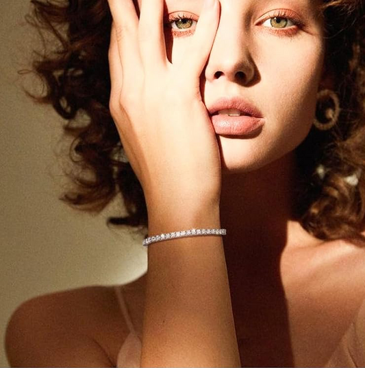 Tennis Bracelet Moissanite .925 Sterling Silver, VVS1 Diamond