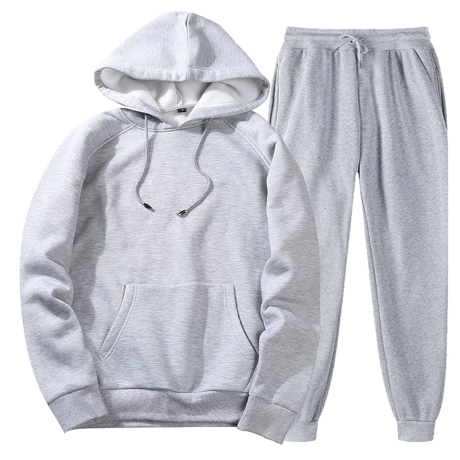 Unisex 2 PC Sweatsuit Set Men Women Oversized Long Sleeve Hoodie Pullover Sweatshirt Tracksuit Jogger Sweatpants