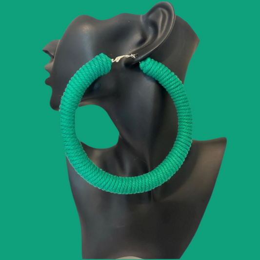 43| Jumbo Macramé Hoop Earrings – Handmade Boho Statement Jewelry (See available colors)