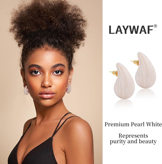 Big Hoop Earrings for Women Trendy, Teardrop Dangle Earrings Jewelry, Hypoallergenic 22K Gold Plated Stainless Steel Posts, Nickel Free Chunky Stud Earrings, Designer Duped Jewelry