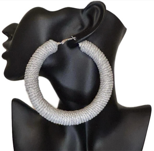 42| Macramé Hoop Earrings – Handmade Boho Statement (See available colors)