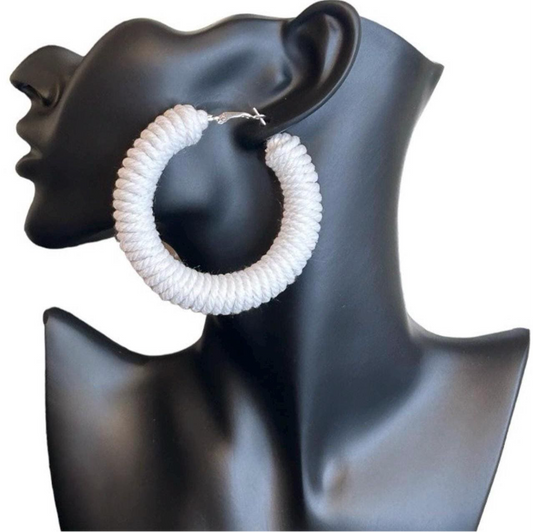 42| Earrings – Modern Contrast Statement Jewelry, Macrame Cord (See available colors)