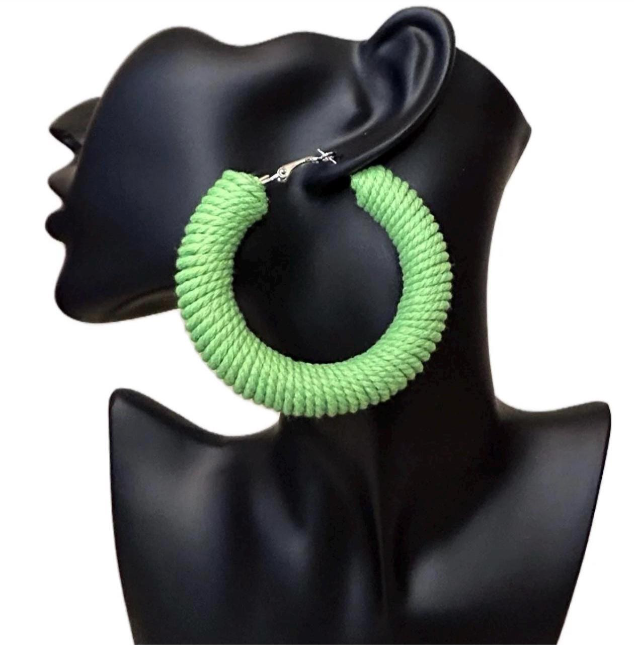 42| Earrings – Modern Contrast Statement Jewelry, Macrame Cord (See available colors)