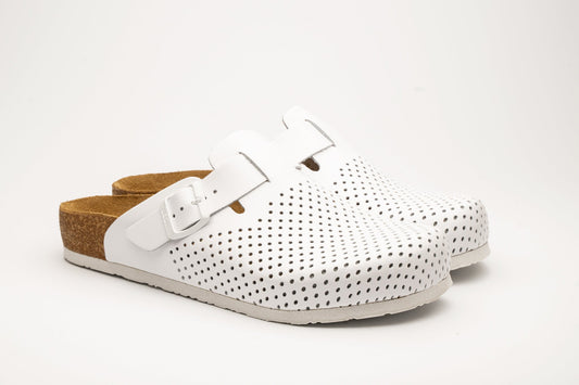 Bjorn by LEON- Men’s Leather Clogs – Breathable Perforated Slip-On Shoes with Cork Style Footbed-0