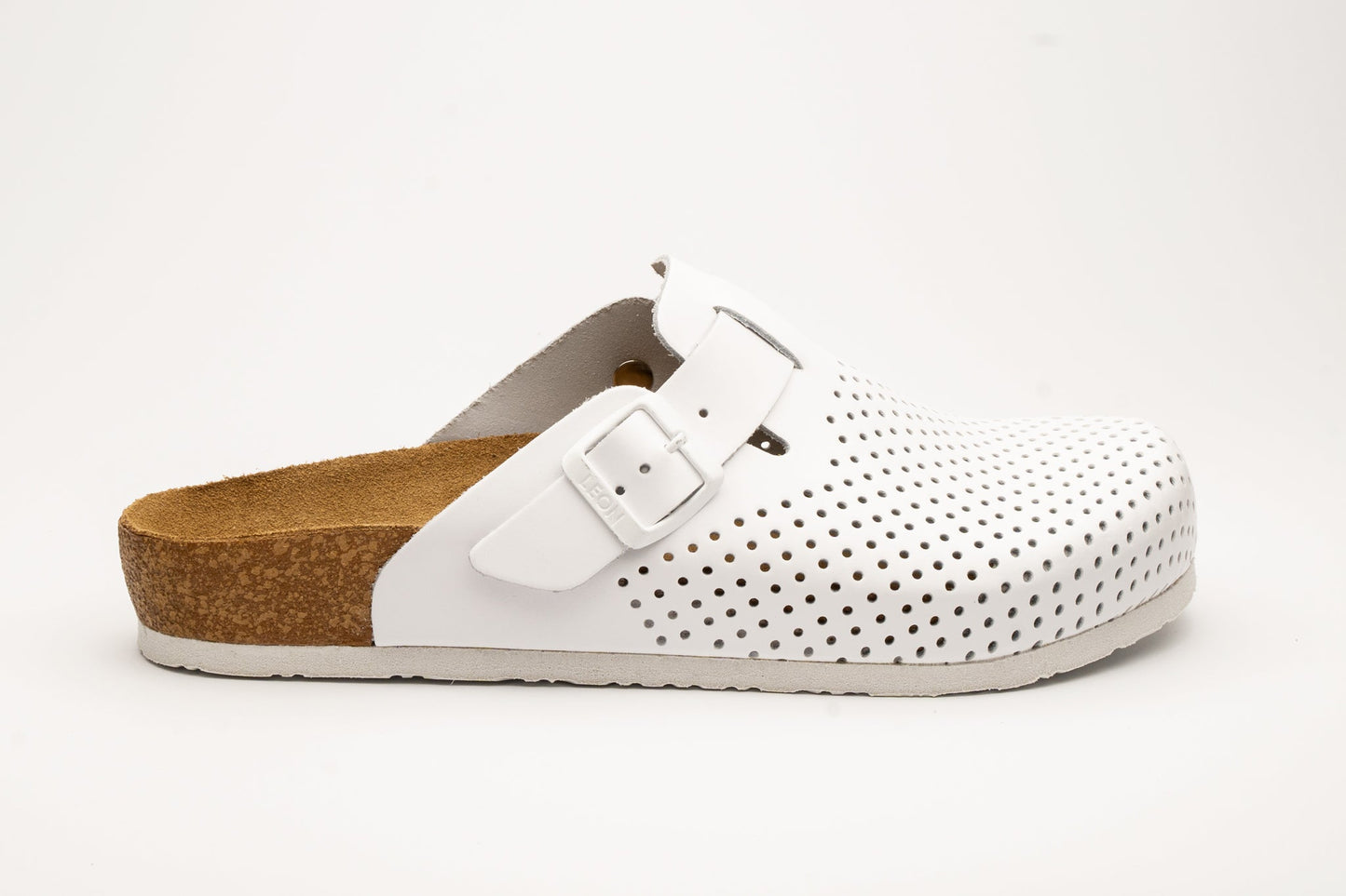 Bjorn by LEON- Men’s Leather Clogs – Breathable Perforated Slip-On Shoes with Cork Style Footbed-4