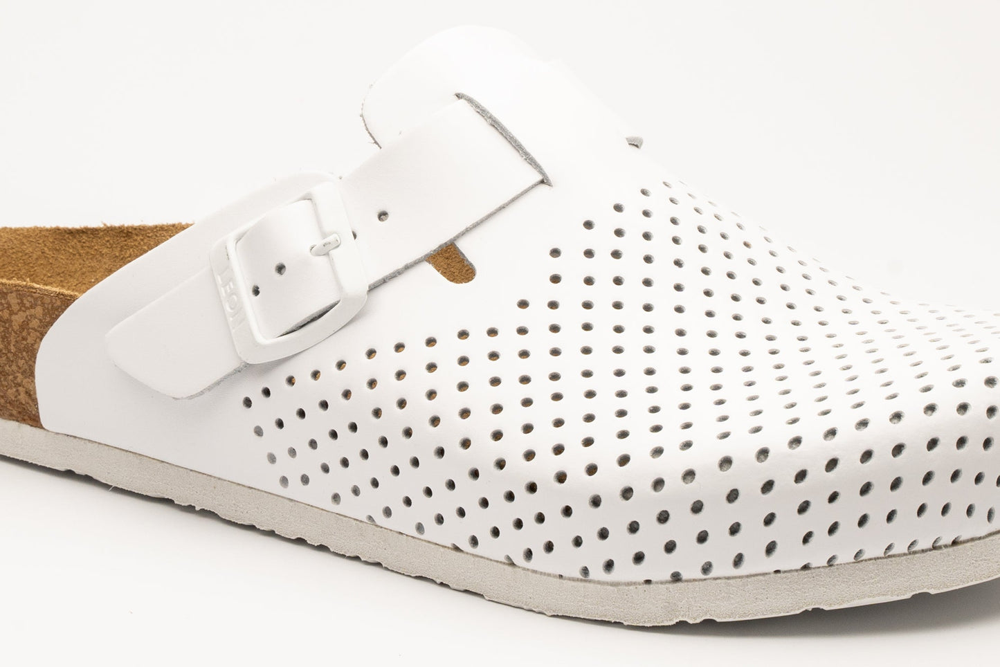 Bjorn by LEON- Men’s Leather Clogs – Breathable Perforated Slip-On Shoes with Cork Style Footbed-3