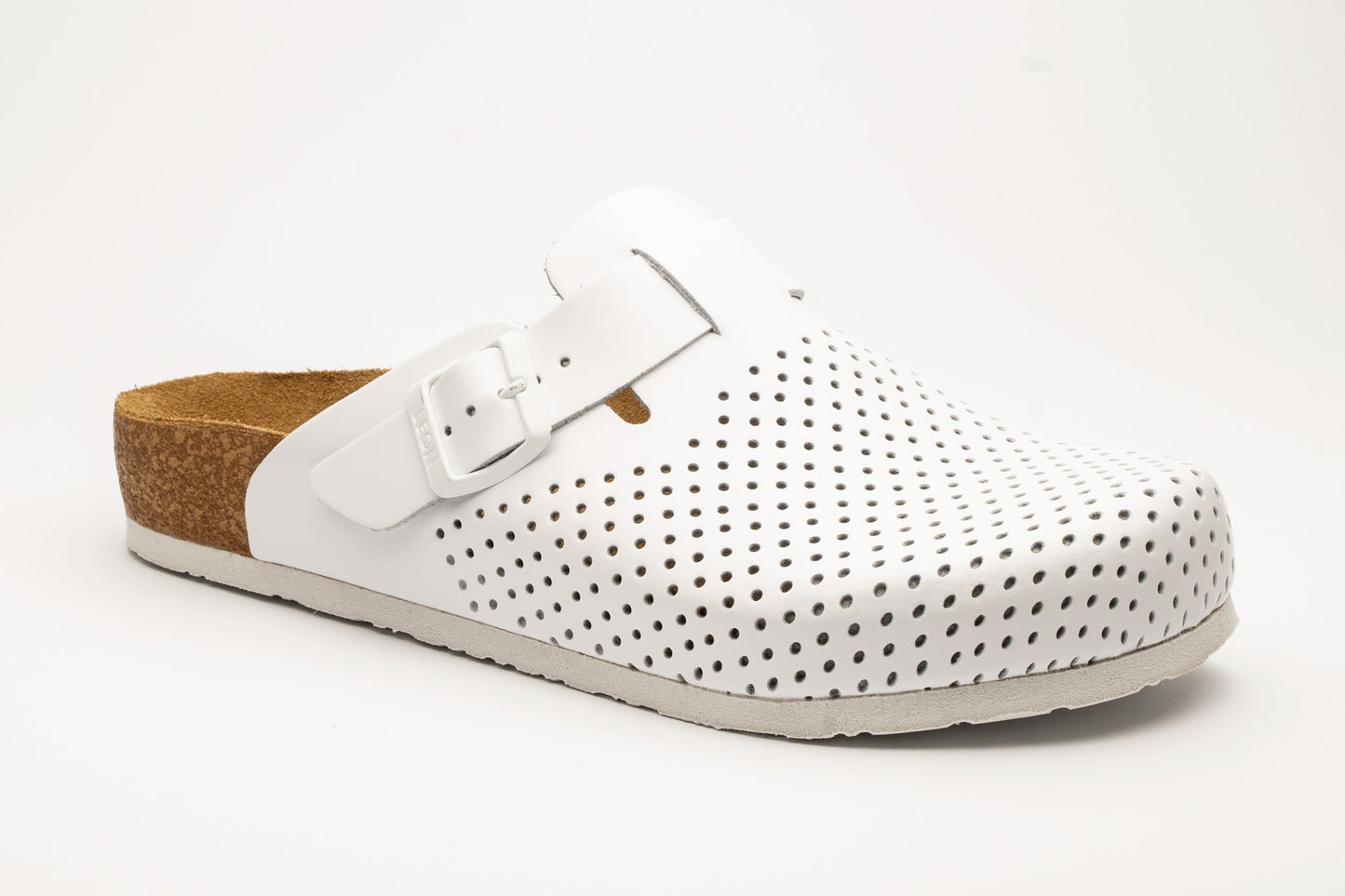 Bjorn by LEON- Men’s Leather Clogs – Breathable Perforated Slip-On Shoes with Cork Style Footbed-2