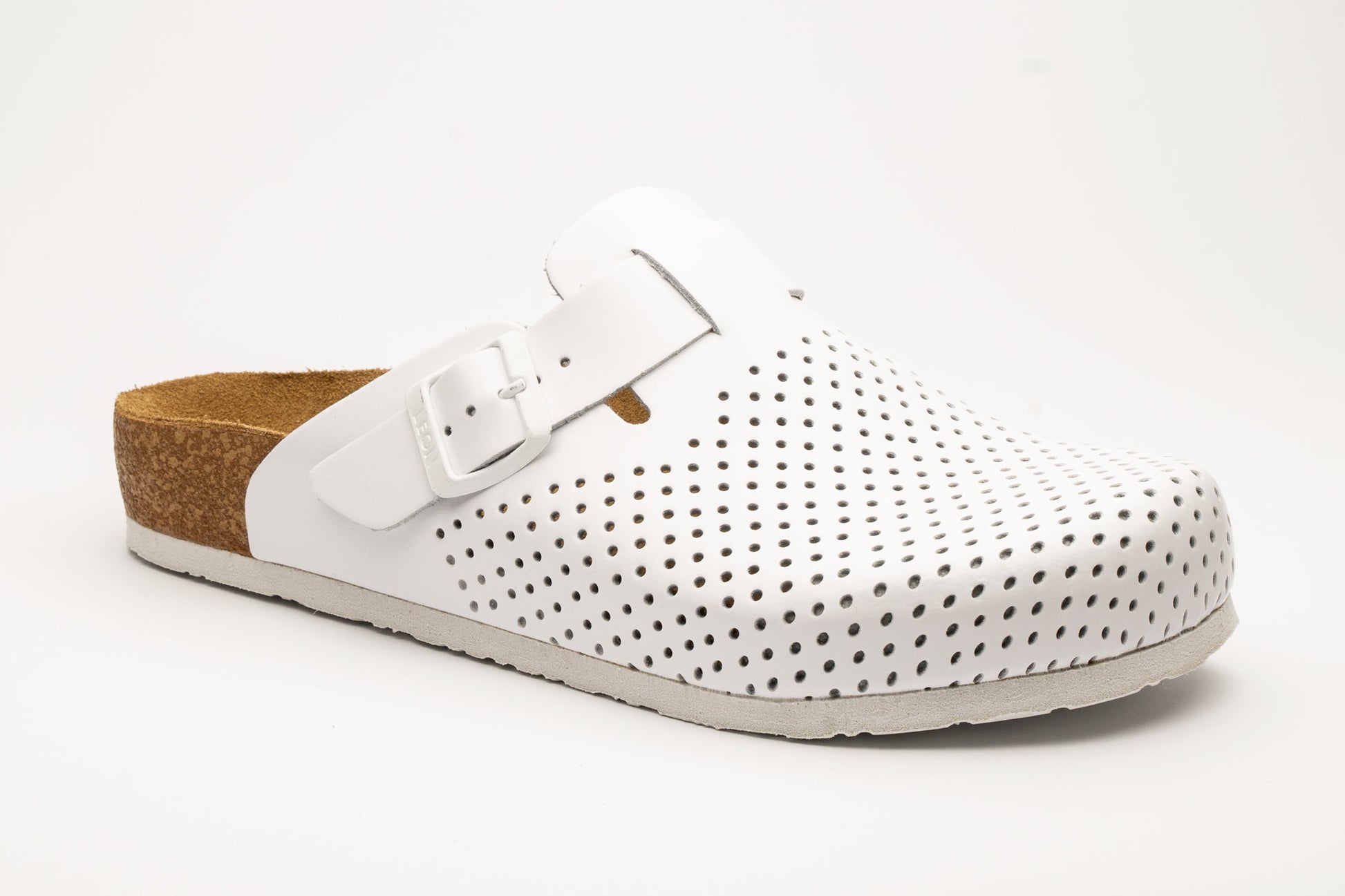 Bjorn by LEON- Men’s Leather Clogs – Breathable Perforated Slip-On Shoes with Cork Style Footbed-2