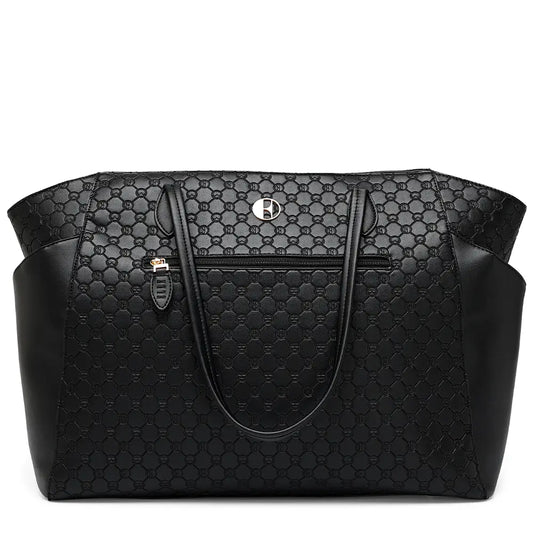 Compass Vegan Leather Monogram Tote Bag-0