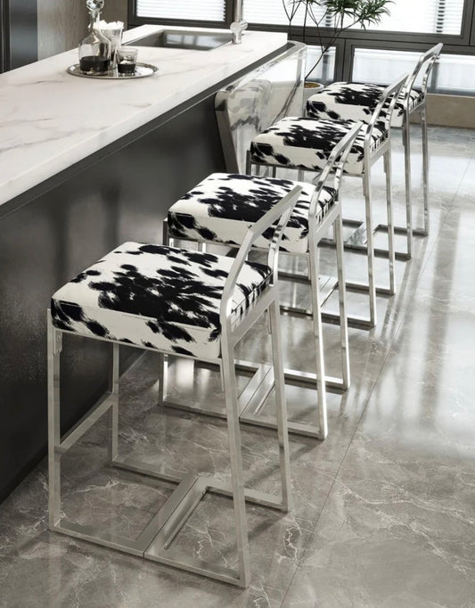 Modern Counter‑Height Kitchen Stools with Backrest, 33" Sets 2 & 4