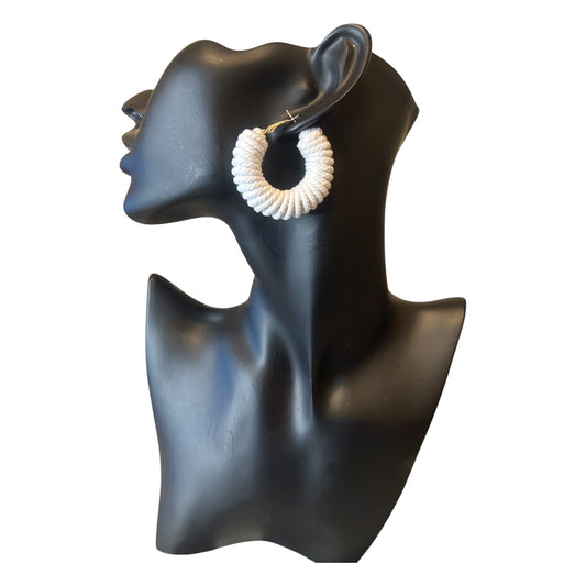 42| Macramé Hoop Earrings – Handmade Boho, Small Statement (See available colors)