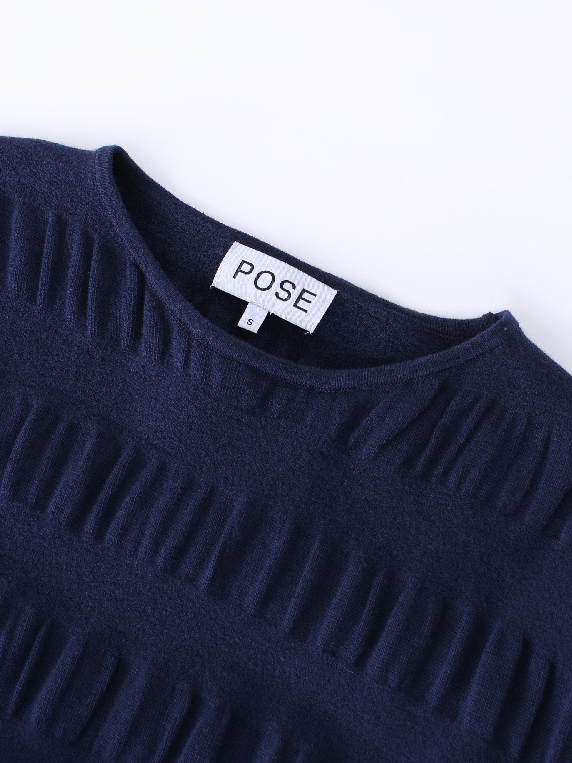 Ruched Sweater-Navy-3