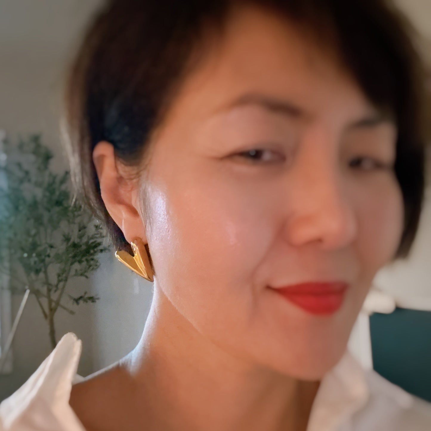 Hey Love Heart Stud Earrings-3