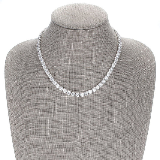 Graduated Cubic Zirconia Necklace..-0