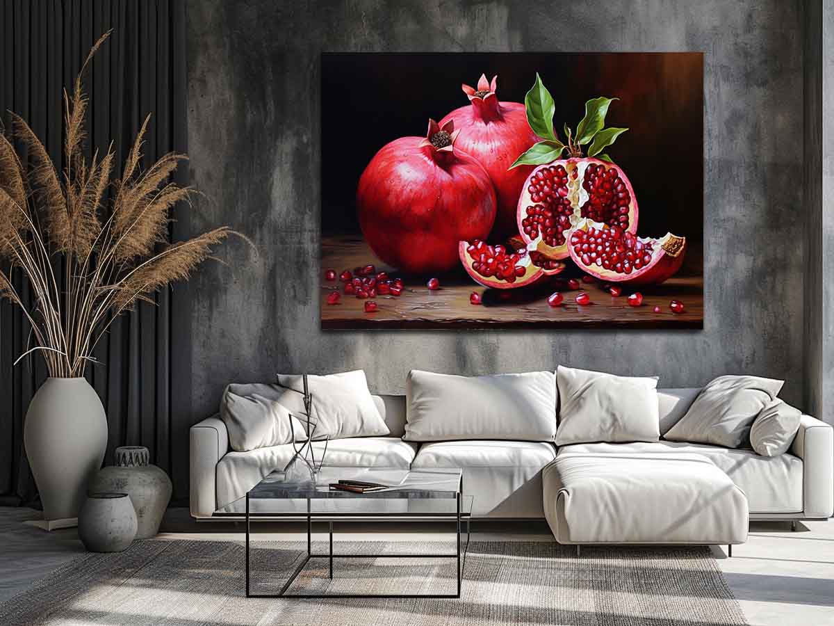 Pomegranate  Painting Canvas Art Print-2