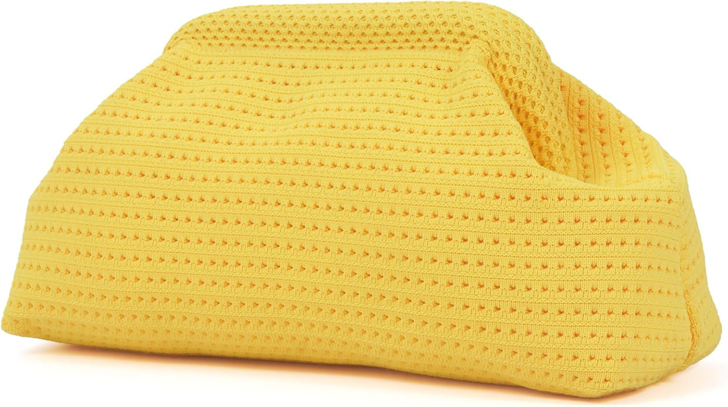 Woven Clutch Purses for Woman,Summer Beach Purse for Vacation, Woven Striped Dumpling Bag,Crochet Evening Handbag