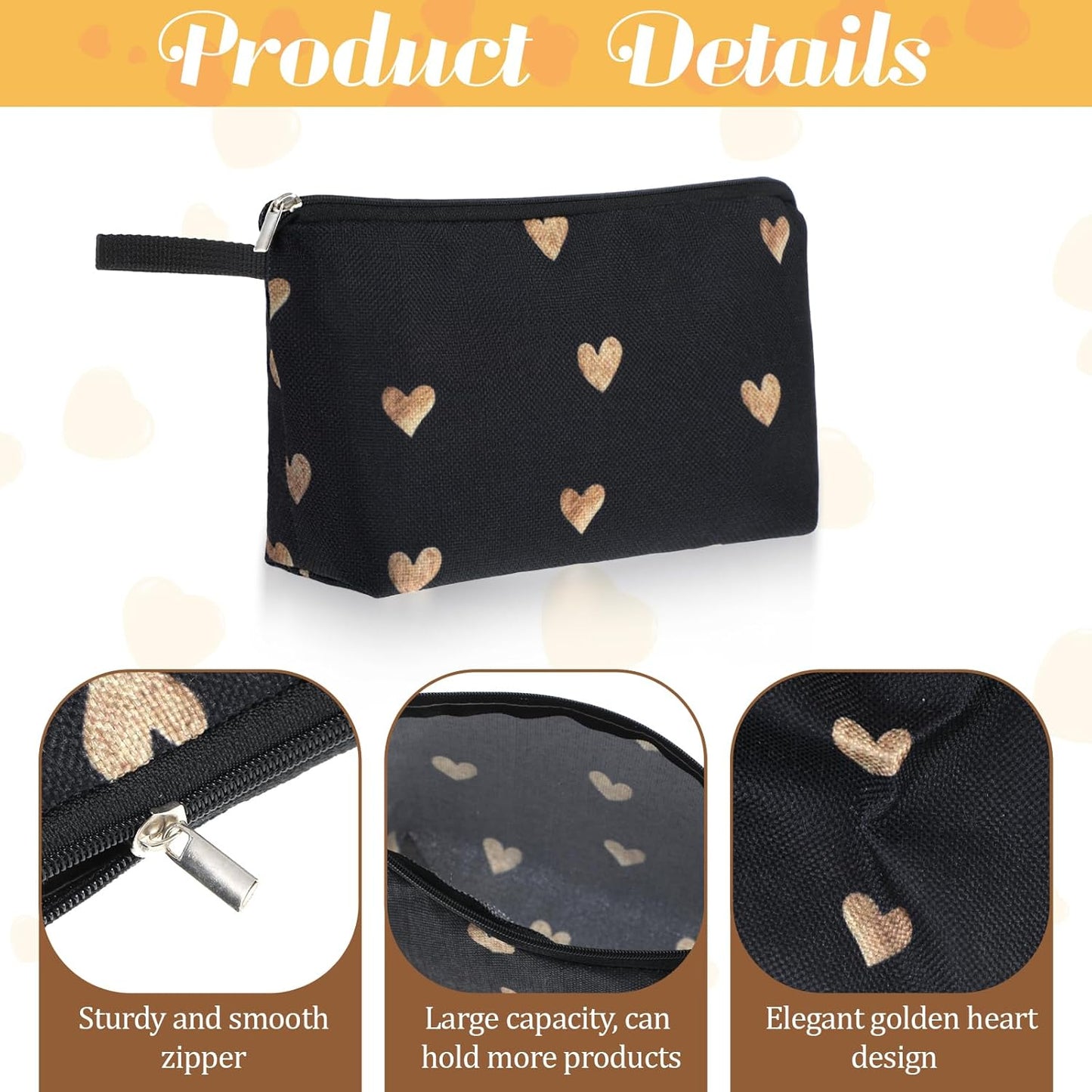 Makeup Bag, Travel Cosmetic Bag, Cute Travel Makeup Bag, Zipper Pouch Small Pouch Gift for Women Travel Toiletry Bag Women Makeup Organizer Case Travel Essentials Toiletries Accessories