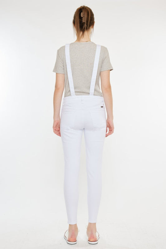 Kancan Distressed Skinny Denim Overalls-1