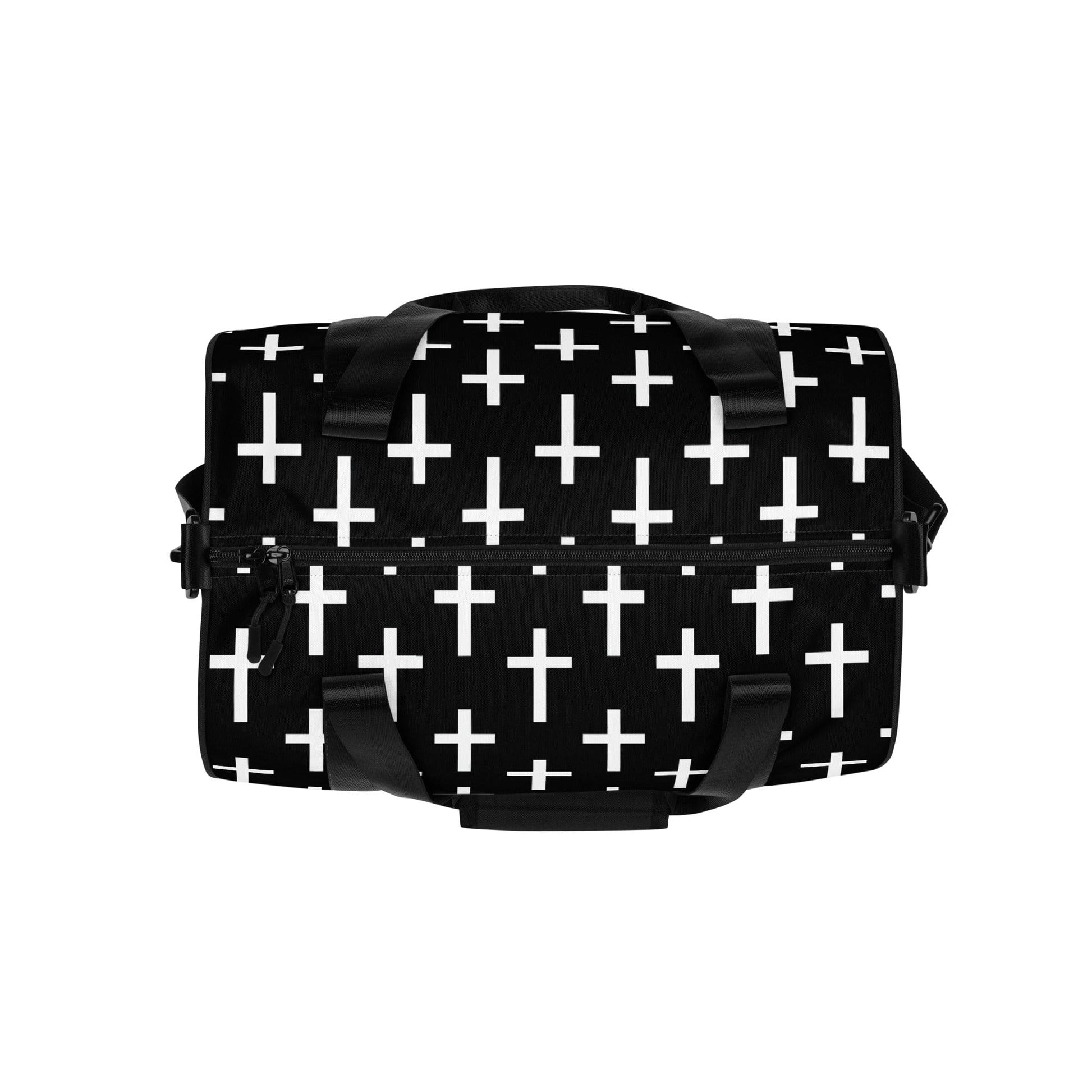 Crossbody Water-resistant Travel Bag - Black and White Seamless Cross-1
