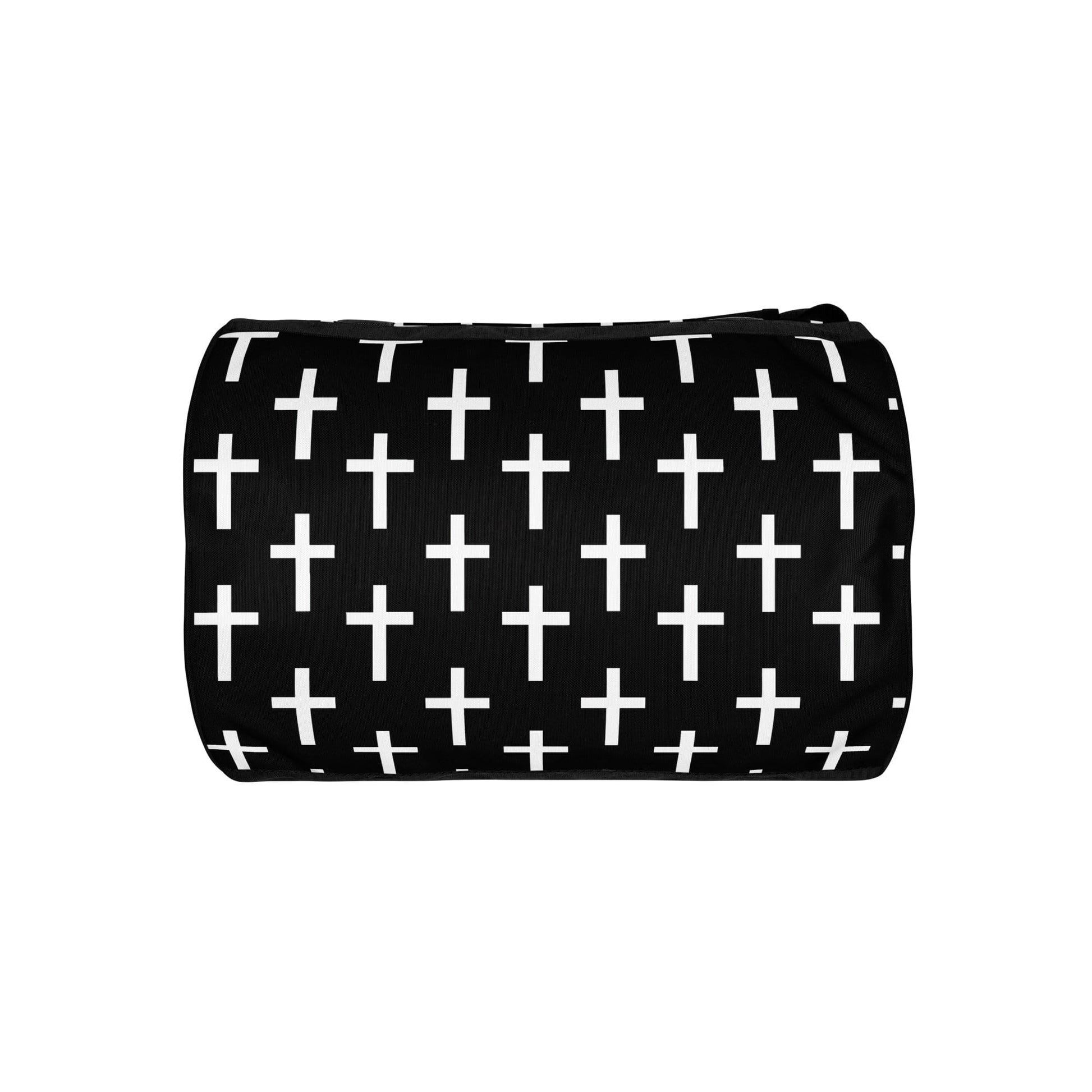 Crossbody Water-resistant Travel Bag - Black and White Seamless Cross-3