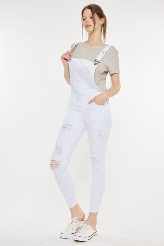 Kancan Distressed Skinny Denim Overalls-0