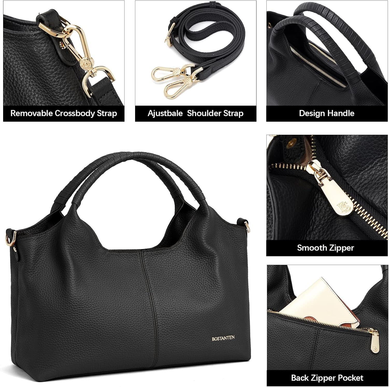 Genuine Leather Purses for Women Designer Handbags Crossbody Shoulder Bags Top Handle Satchel with Adjustable Strap