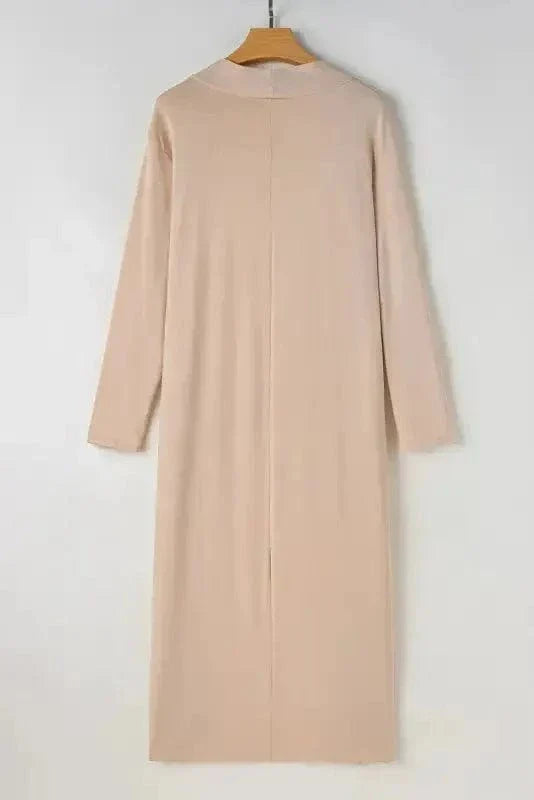 Duster Cardigan and Skinny Pants Lounge Set - Parchment-3