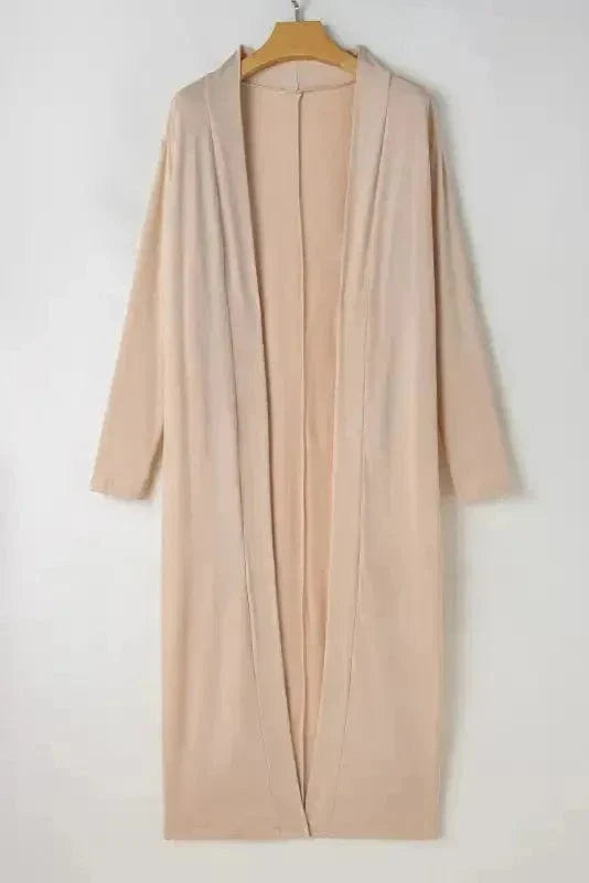 Duster Cardigan and Skinny Pants Lounge Set - Parchment-2