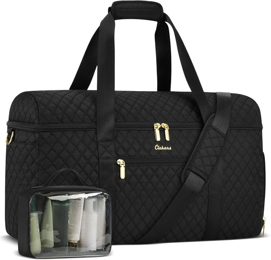 Weekender Bags for Women, Wide Open Large Travel Duffle Bag with Shoe Compartment, Overnight Hospital Bag for Women Labor Delivery, Carry on Bag Personal Item Travel Bag with Wet Pocket (Pink)