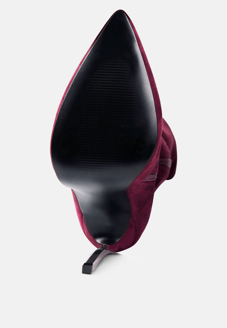 Jaynetts Stretch Suede Micro High Knee Boots-2