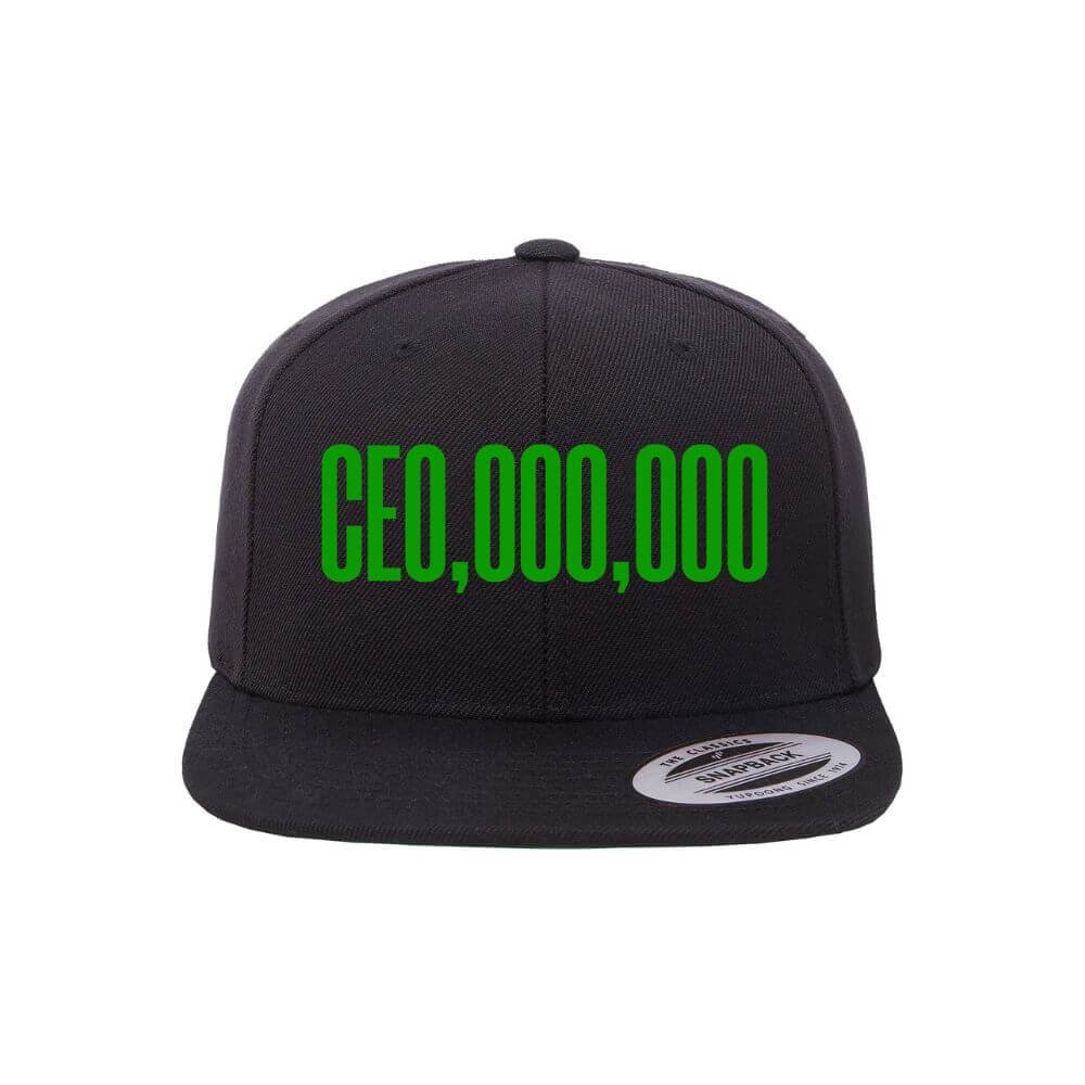 CEO,000,000 Flat Bill Snapback Cap