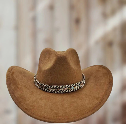 Never lose premium Suede Cowboy -cognac-0