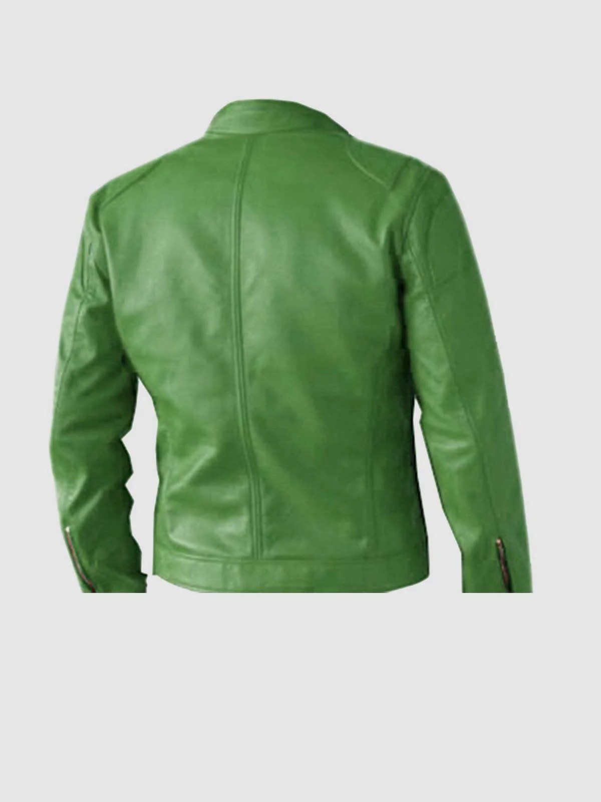 Regular Fit Part Wear Men Green Leather Jacket-1