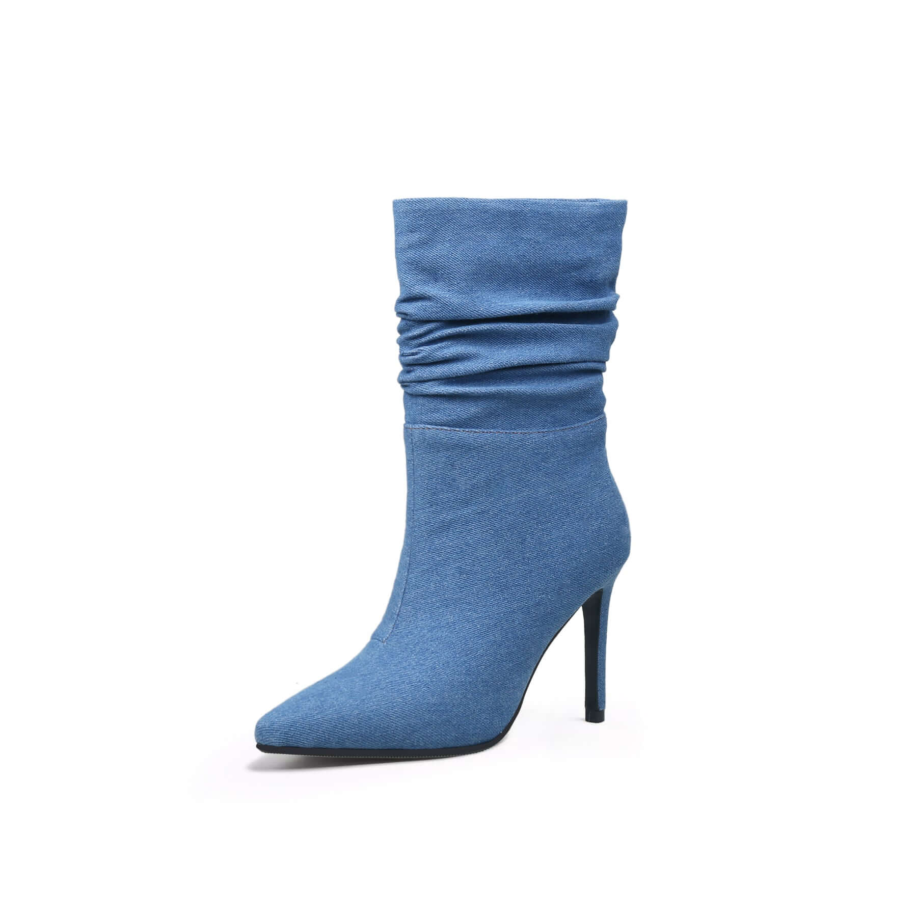 Slouch Stiletto Denim Blue Boots-1