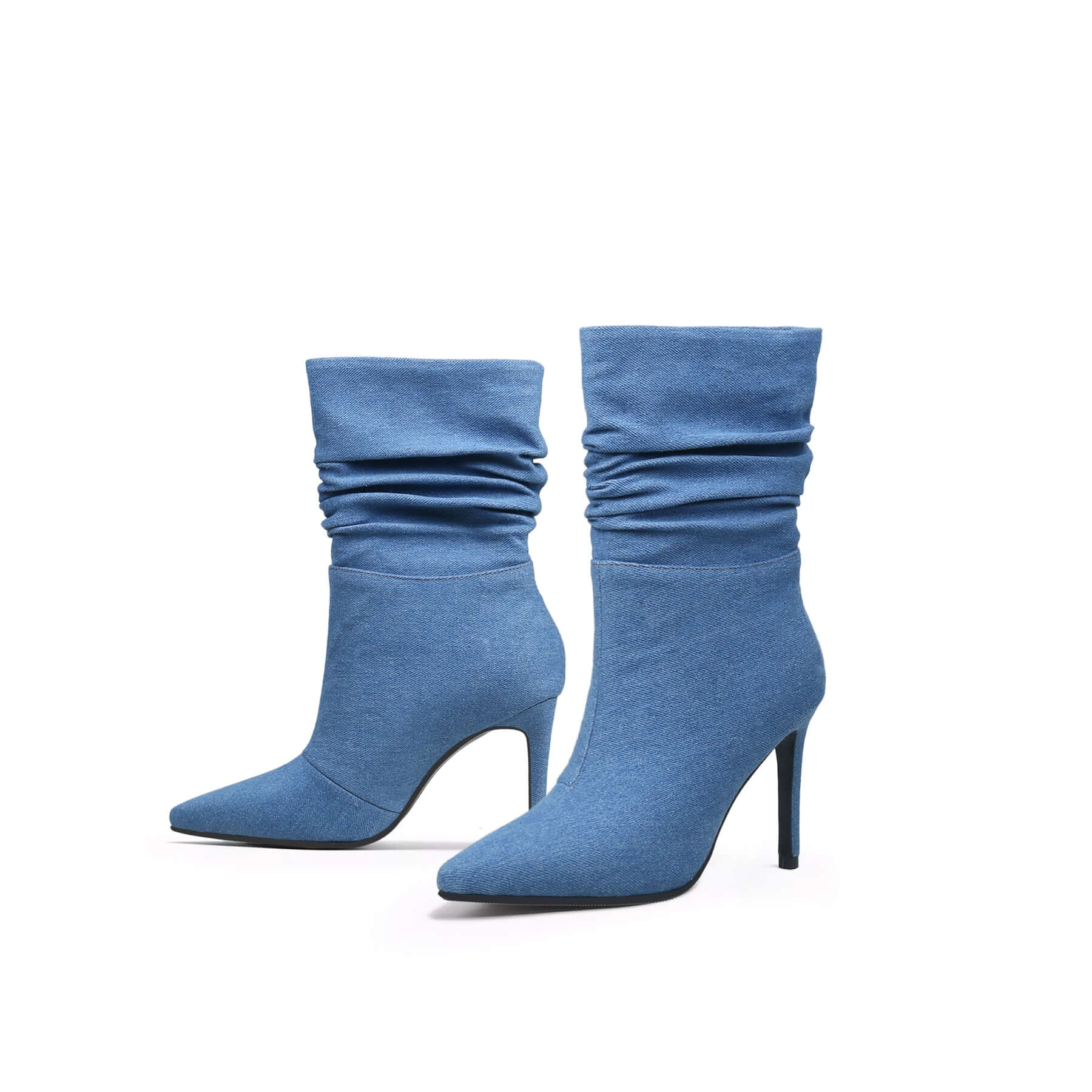 Slouch Stiletto Denim Blue Boots-4