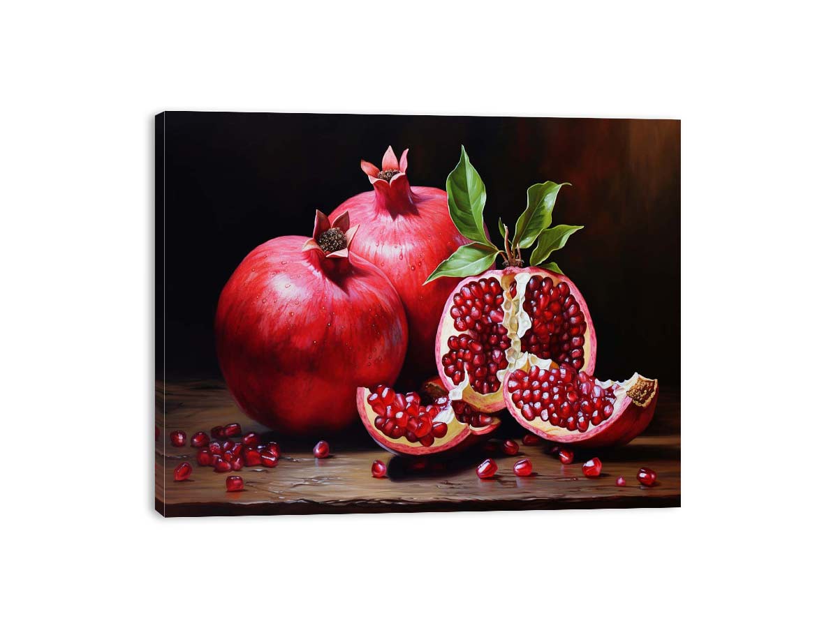 Pomegranate  Painting Canvas Art Print-3
