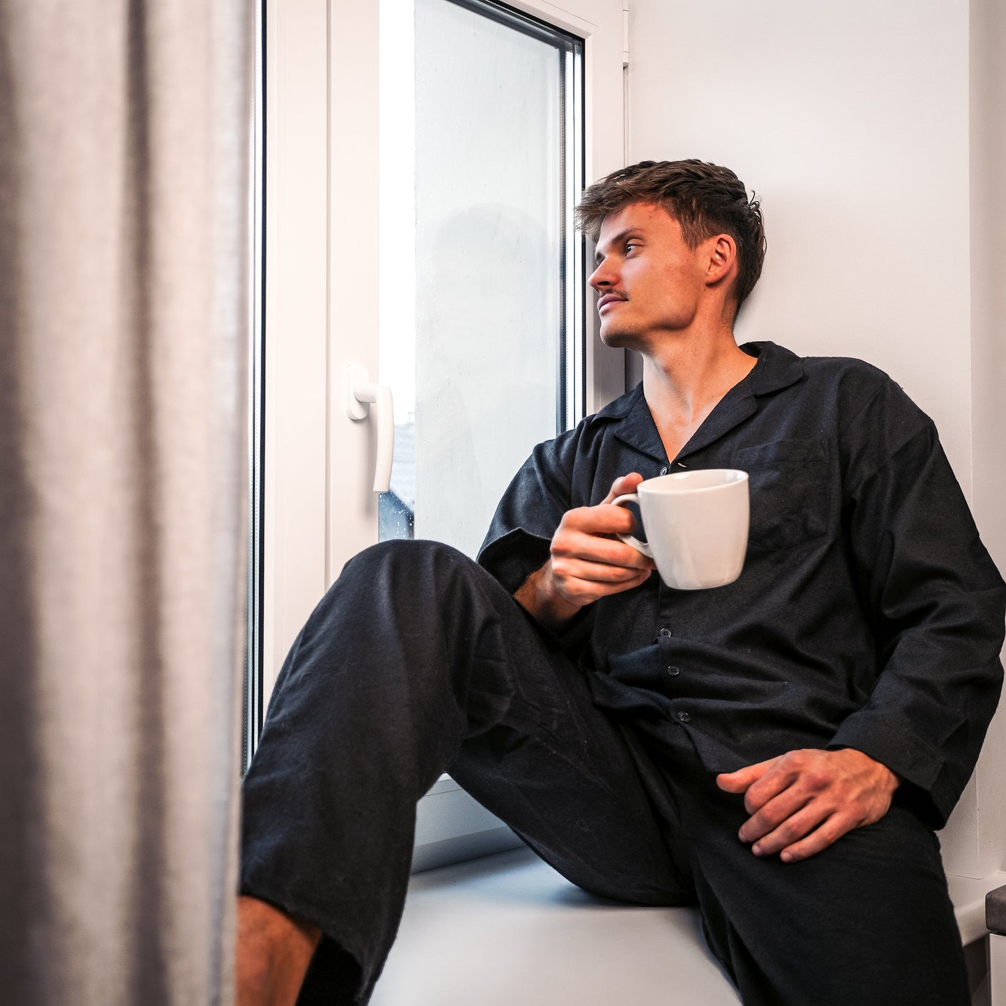 Norty Mens Cotton Yarn Flannel Pajama Lounge Sleep Sets-1