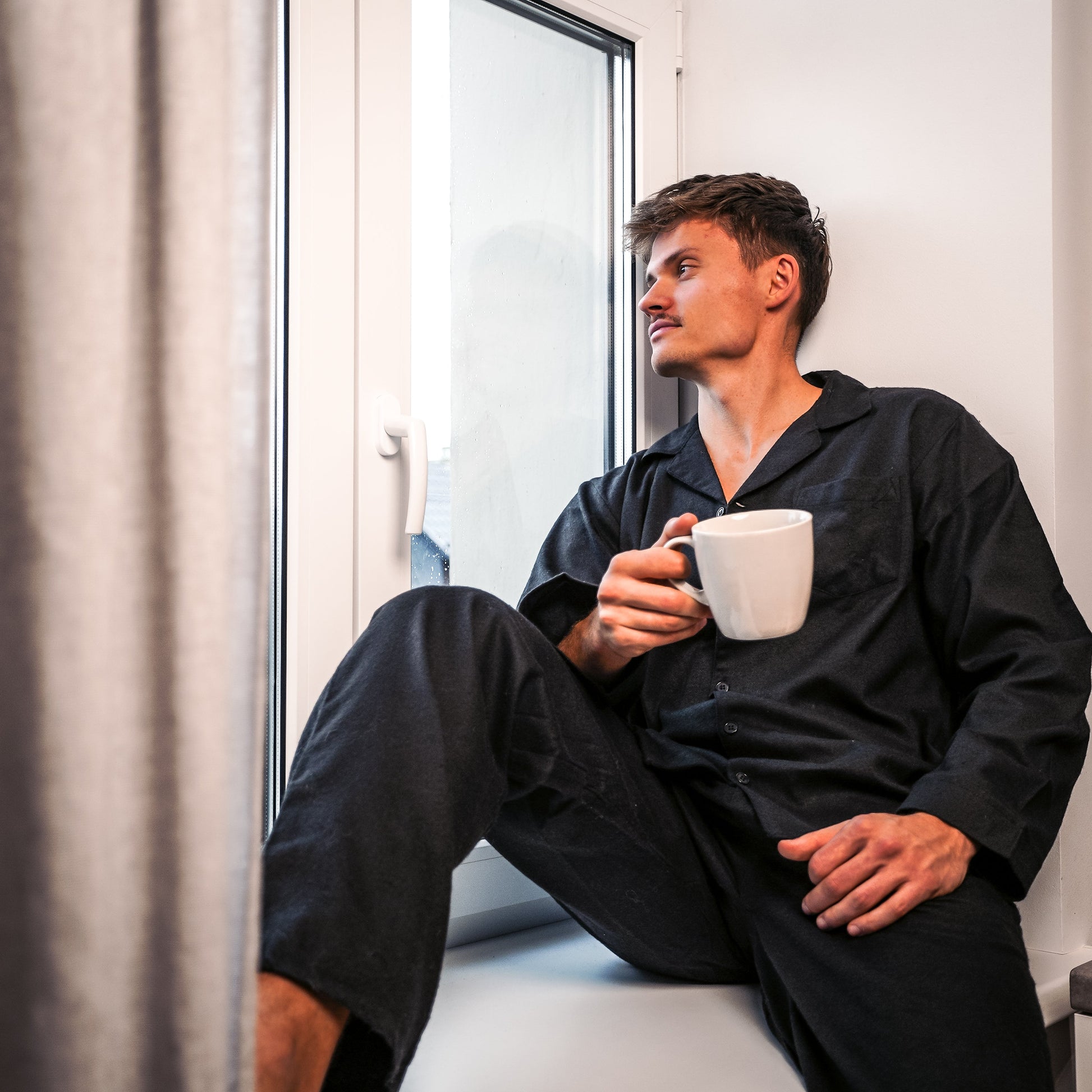 Norty Mens Cotton Yarn Flannel Pajama Lounge Sleep Sets-1